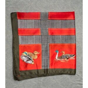 Vintage 70s Duck Scarf 1970s Retro Mallard Old Money English Hunting Purse Acc.